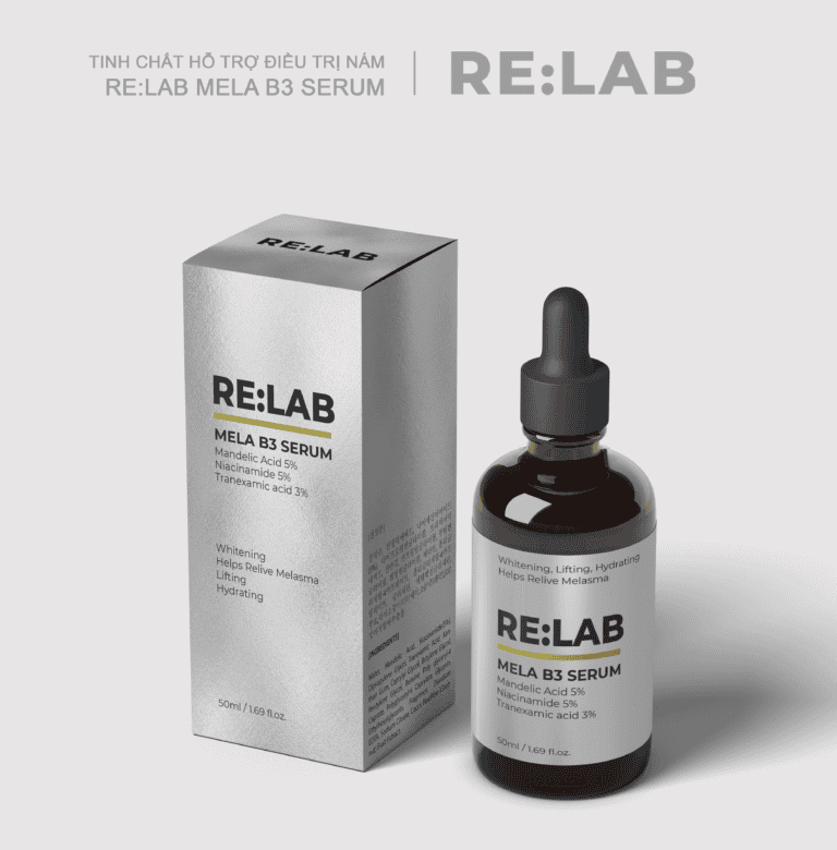Chi tiết Tinh chất hỗ trợ điều trị nám – RE:LAB Mela B3 Serum 50ml serum dưỡng trắng mờ thâm sạm nám da